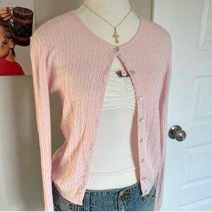 No Boundaries Light Pink Button-Up Cardigan